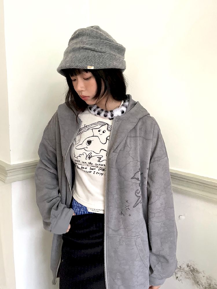 Hooded Sweatshirt Cardigan【s0000011190】