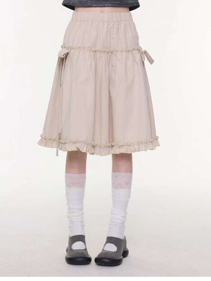 Retro Khaki A-Line Slimming Skirt【s0000015425】