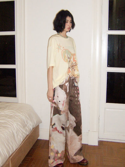 Doll Club Full Print Wide Leg Jeans【s0000015460】