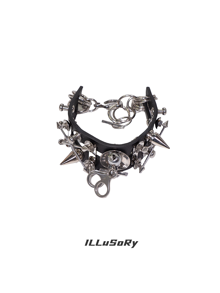 Heavy Hardcore Punk Leather Bracelet【s0000018871】