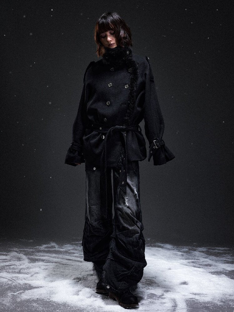 Dark Palace Wool Patchwork Coat【s0000019299】