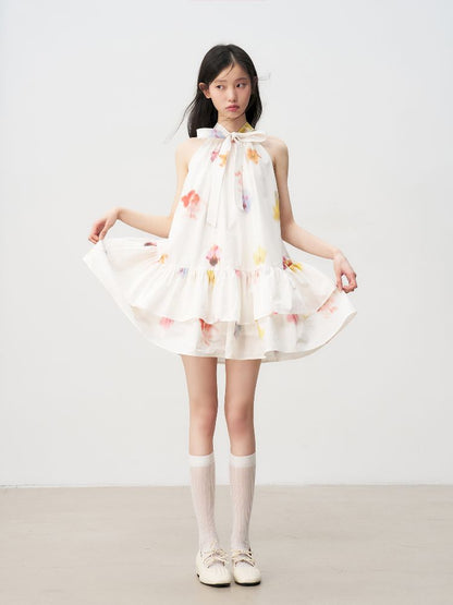 Bow Tie Hanging Neck Dress【s0000011956】