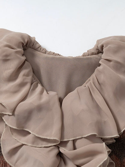 Ruffled Chiffon Flared Cardigan【s0000015548】