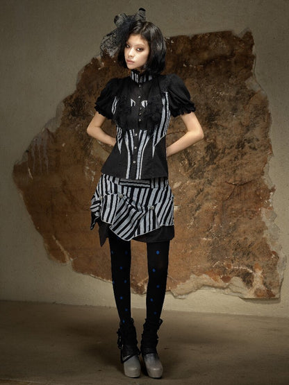 Irregular Striped High Waist Skirt【s0000016884】