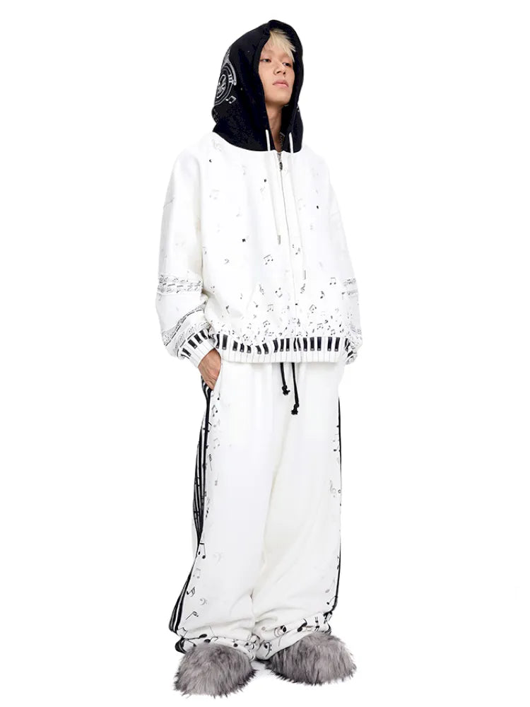 Sheet music notes Printed sweatpants【s0000014099】
