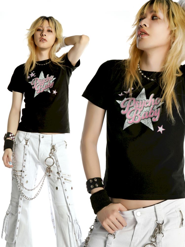 Street Positive Shoulder Slim Fit T-Shirt【s0000012457】