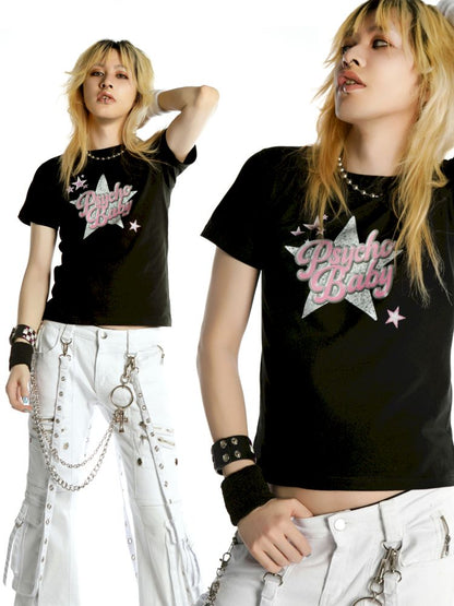 Street Positive Shoulder Slim Fit T-Shirt【s0000012457】