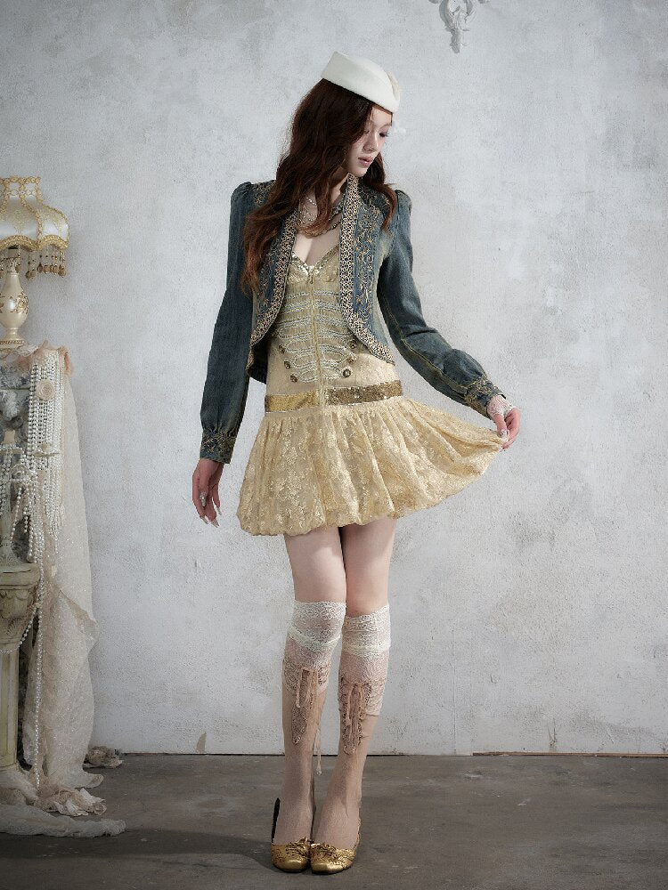 Vintage Court Punk Sequin Dress【s0000017858】