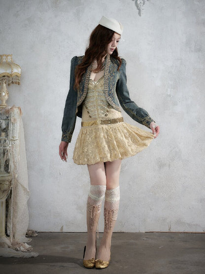 Vintage Court Punk Sequin Dress【s0000017858】