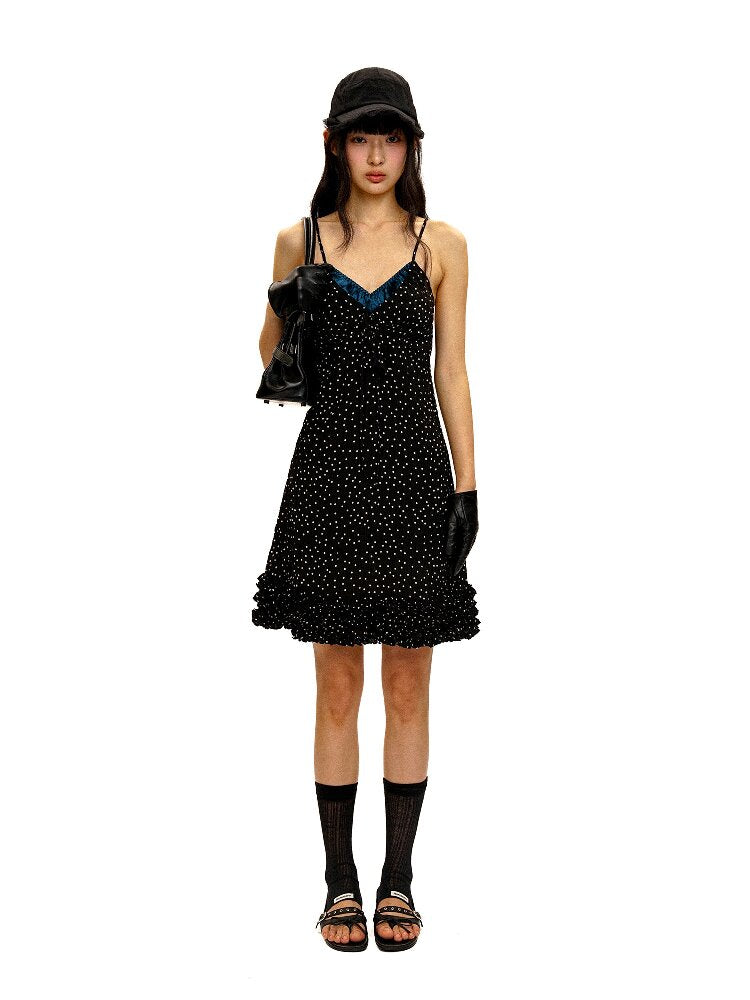 Paneled Polka Dot Lace Slip Dress【s0000016410】