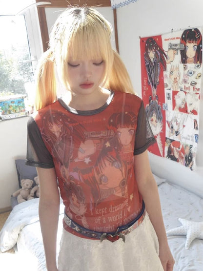 KillAngel Short Sleeve Mesh T-Shirt【s0000012329】