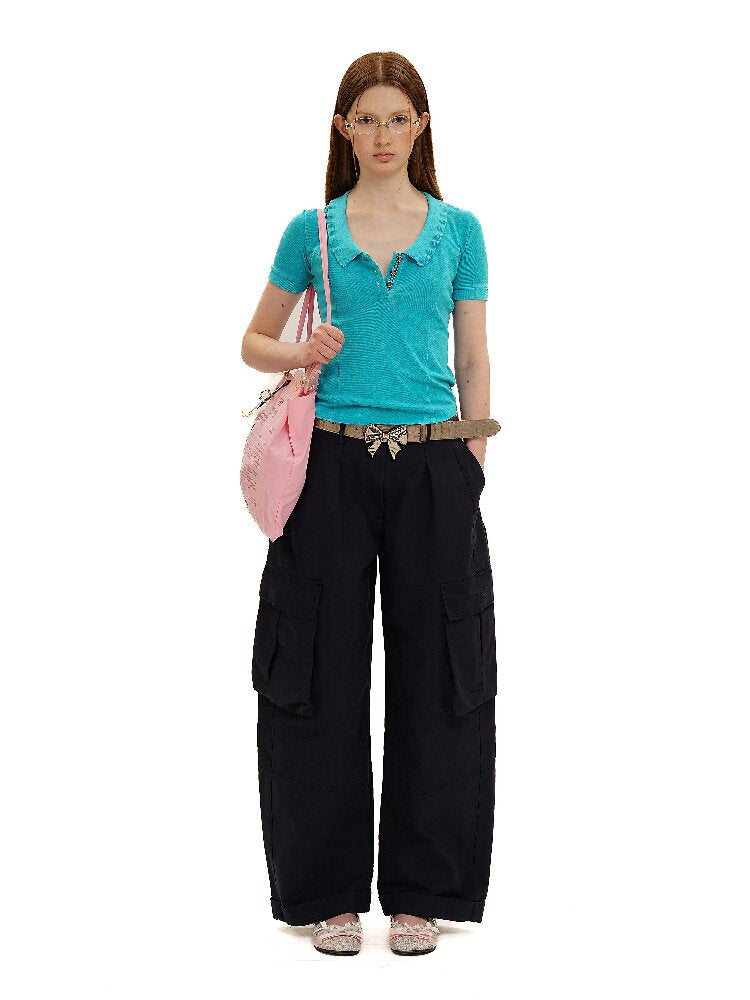 Long Staple Cotton Cargo Trousers【s0000016138】