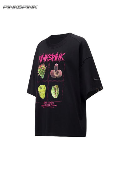 Plant Punk Graphic Loose T-Shirt【s0000017713】