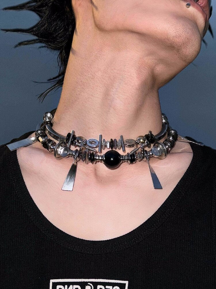 Futuristic Mechanical Choker Clavicle Chain【s0000018865】