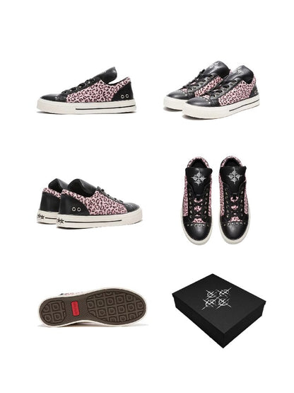 Leopard Print Riveted Sneakers【s0000018365】