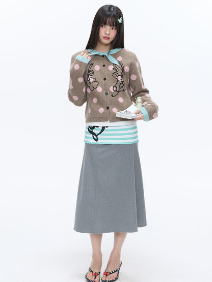 Color Blocking Striped Midi Skirt【s0000016383】