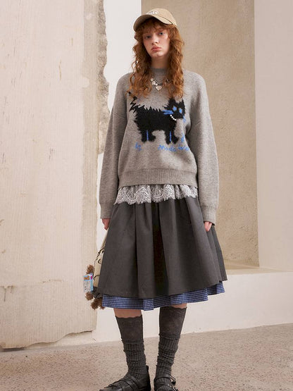 Long sleeves cute loose pullover sweater【s0000014382】