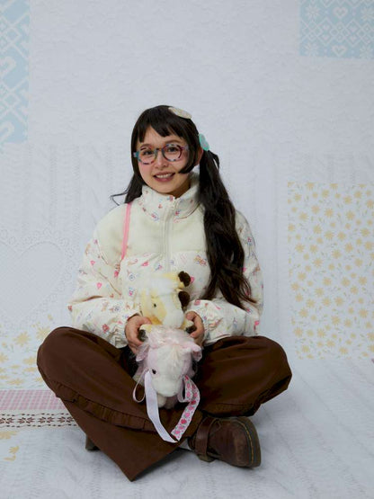 Print Patchwork Warm Down Jacket【s0000015038】