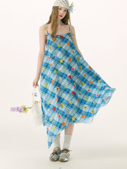 Summer Design Plaid Print Camisole Dress【s0000016843】