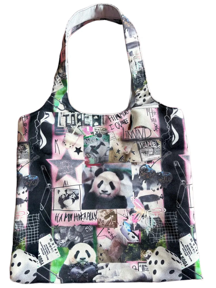 Panda Tote Bag Canvas Shoulder Bag【s0000013975】