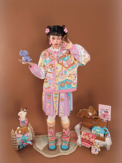 Pink Purple Plaid Pleated Skirt【s0000015584】