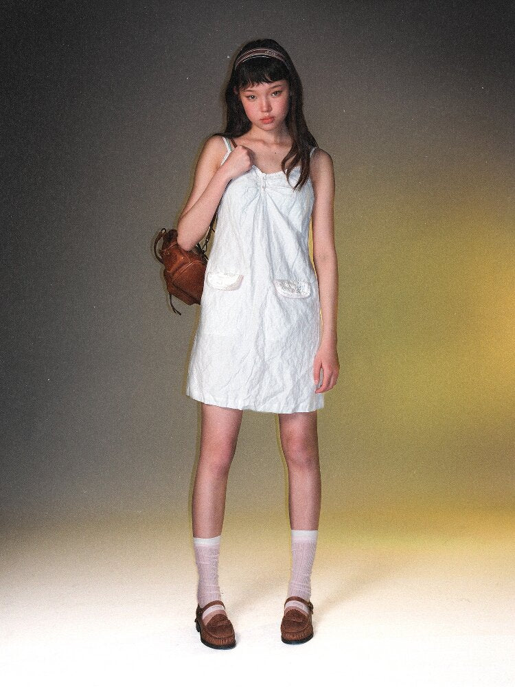Lace Wire Pleated Slip Dress【s0000017431】