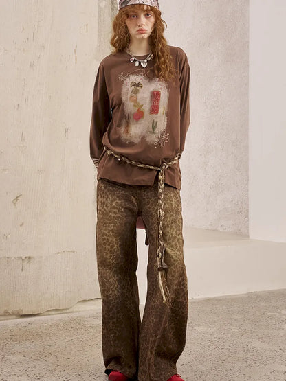 Patchwork Oversized Long-Sleeve T-Shirt【s0000014044】