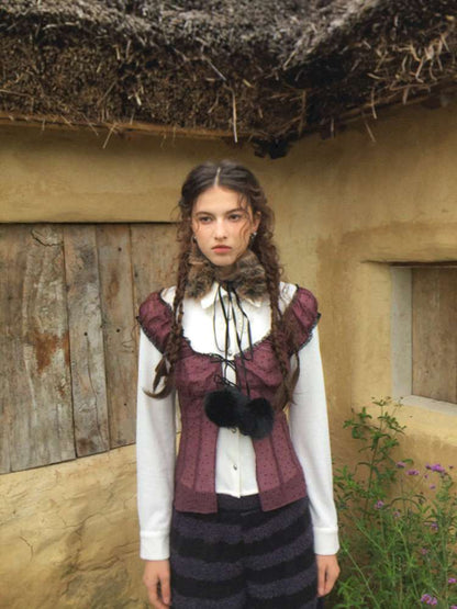 Blue Plaid Polka Dot Long Shirt【s0000014902】