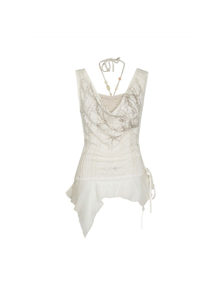 Hollow Swing Neck Sleeveless Blouse【s0000012644】