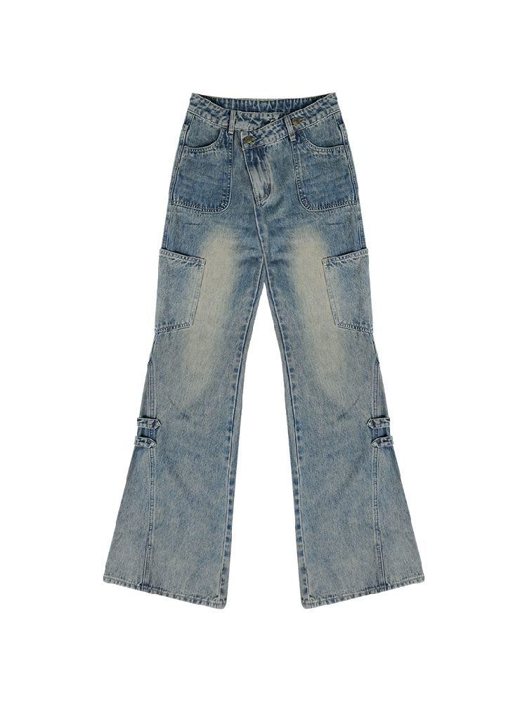 Straight Wide Leg Washed Jeans【s0000011489】