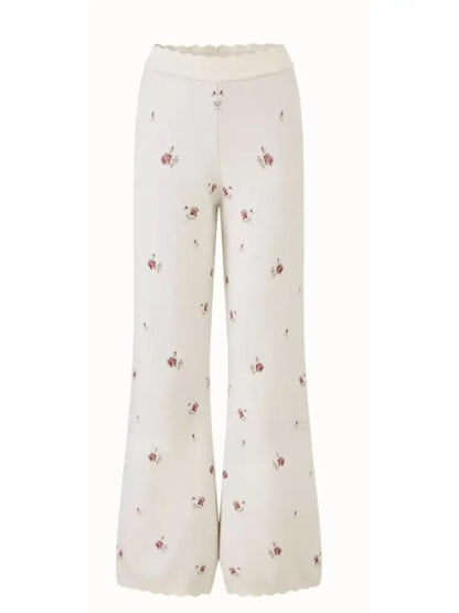 Floral Print “Mix & Match” Sweet Floral Knit Top【s0000014324】