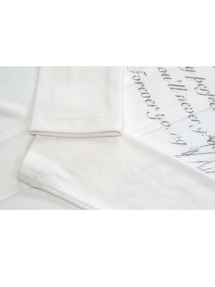 Cross Print Long Sleeve Knit Slouchy T-Shirt【s0000013892】