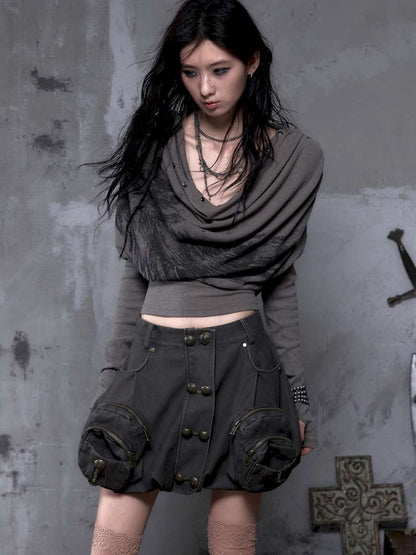 Workwear Flower Bud Skirt【s0000014463】