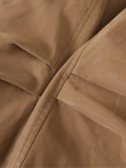 Stand Collar Motorcycle Leather Jacket【s0000014042】