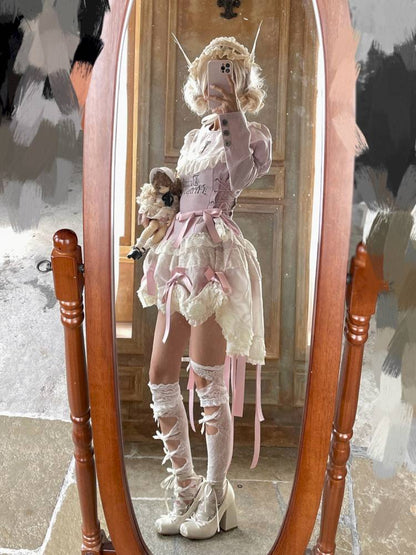 Pull-Up Hem Blouse and Tiered Skirt【s0000014433】