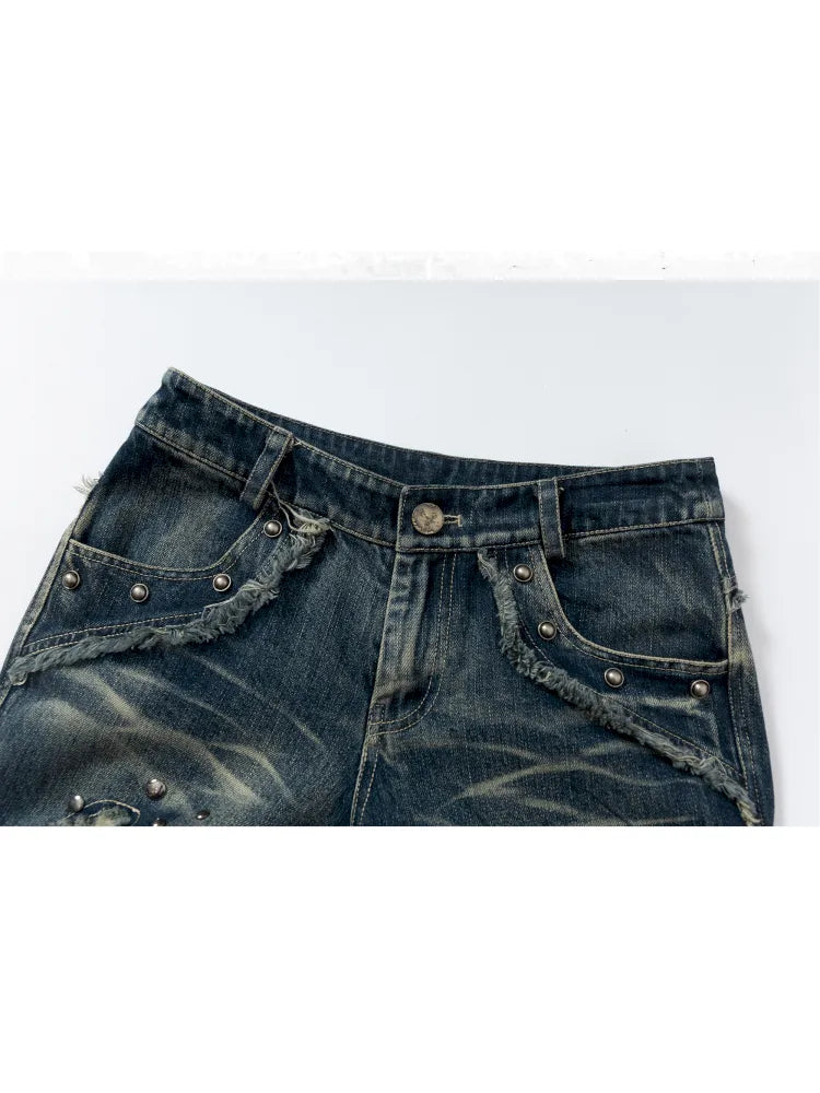 Distressed Straight-Leg Slim-Fit Jeans【s0000013946】