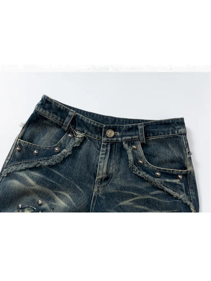 Distressed Straight-Leg Slim-Fit Jeans【s0000013946】