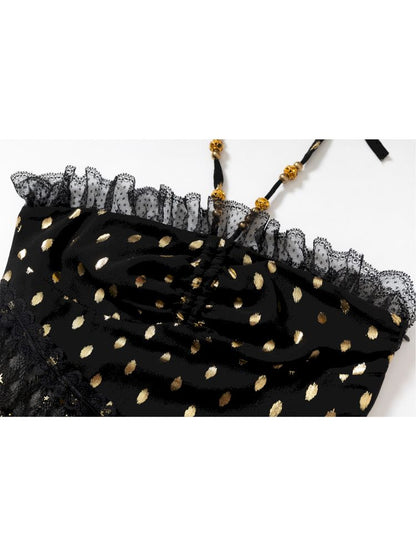 Lace Halter Neck Strapless Dress【s0000012786】