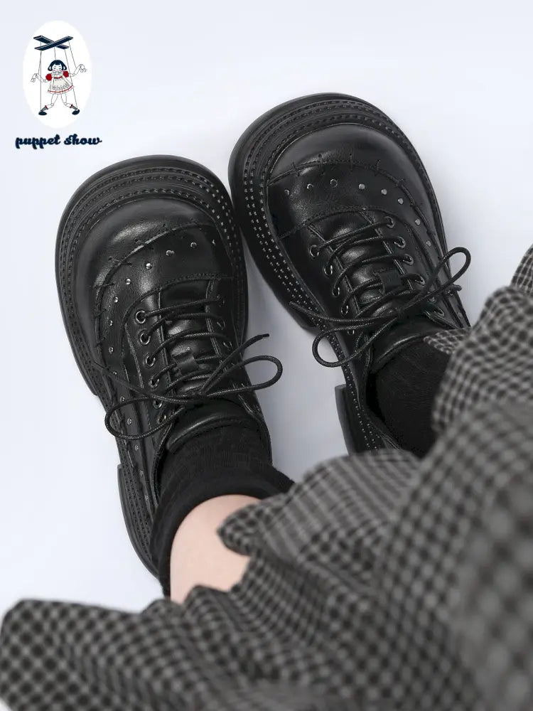 Gothic-Style Lace-Up Square-Toe Shoes【s0000014183】