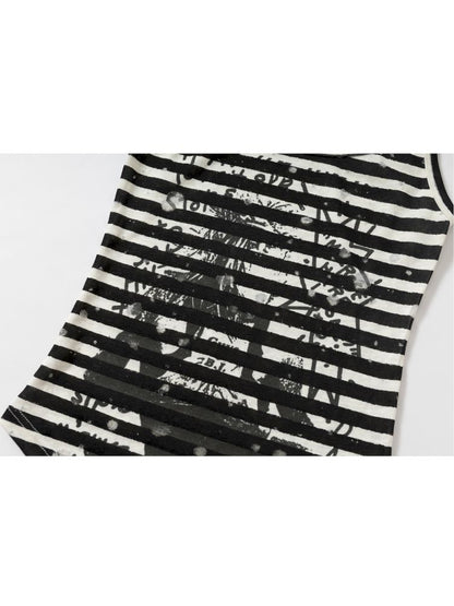 Printed Striped Camisole Tank Top【s0000012616】