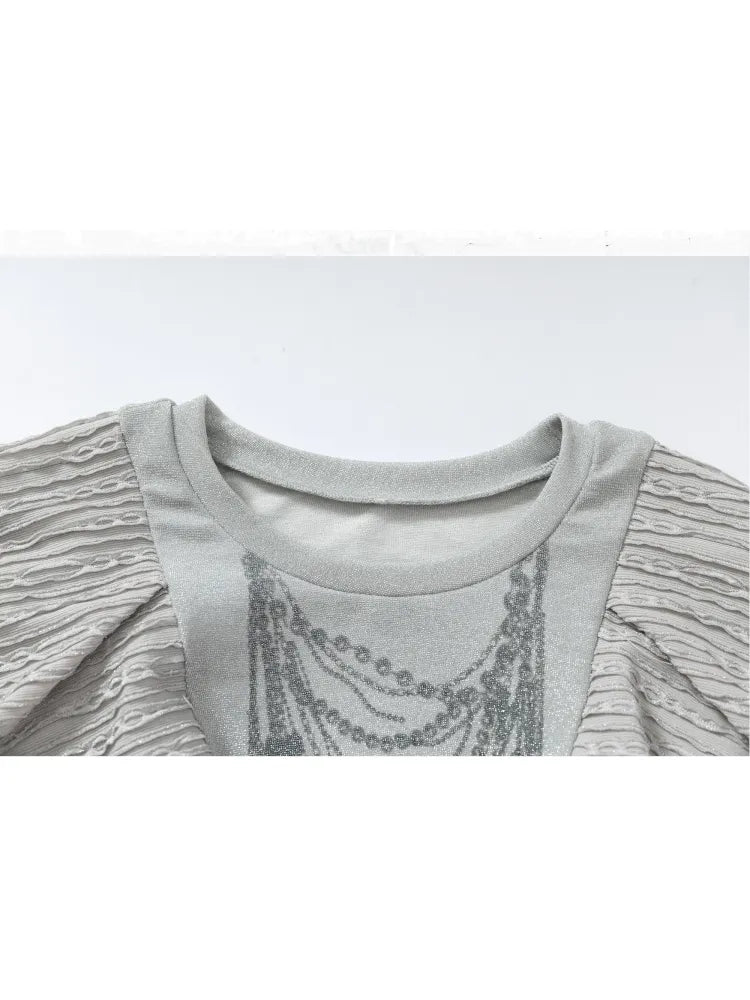 Puff Sleeves Round Neck Long Sleeve Base【s0000013956】