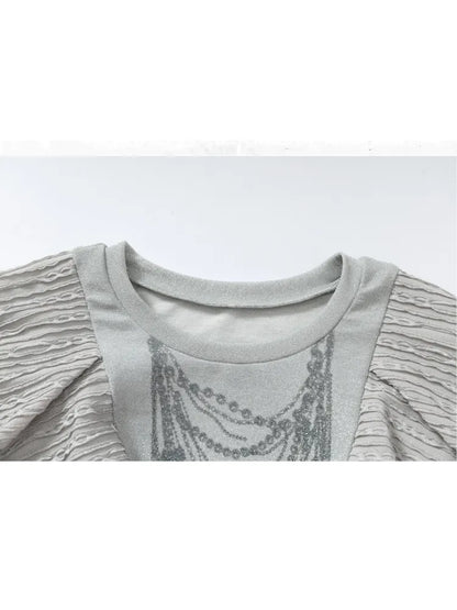 Puff Sleeves Round Neck Long Sleeve Base【s0000013956】