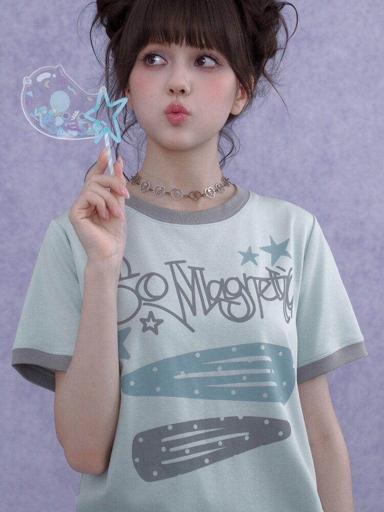 Print Crew Neck Short Sleeve T-Shirt【s0000016646】
