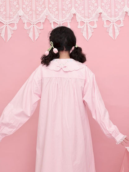 Round Neck Embroidered Pink Lace Dress【s0000013494】