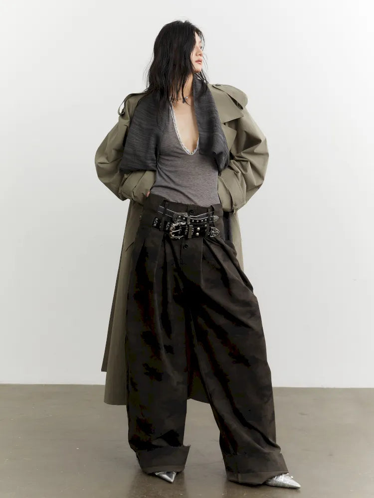 Unisex Double Waist MI Color Workwear Casual Pants【s0000014031】