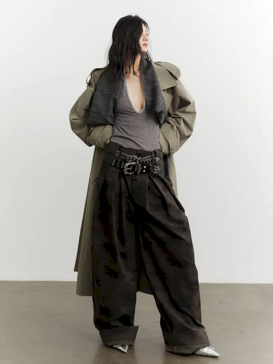 Unisex Double Waist MI Color Workwear Casual Pants【s0000014031】