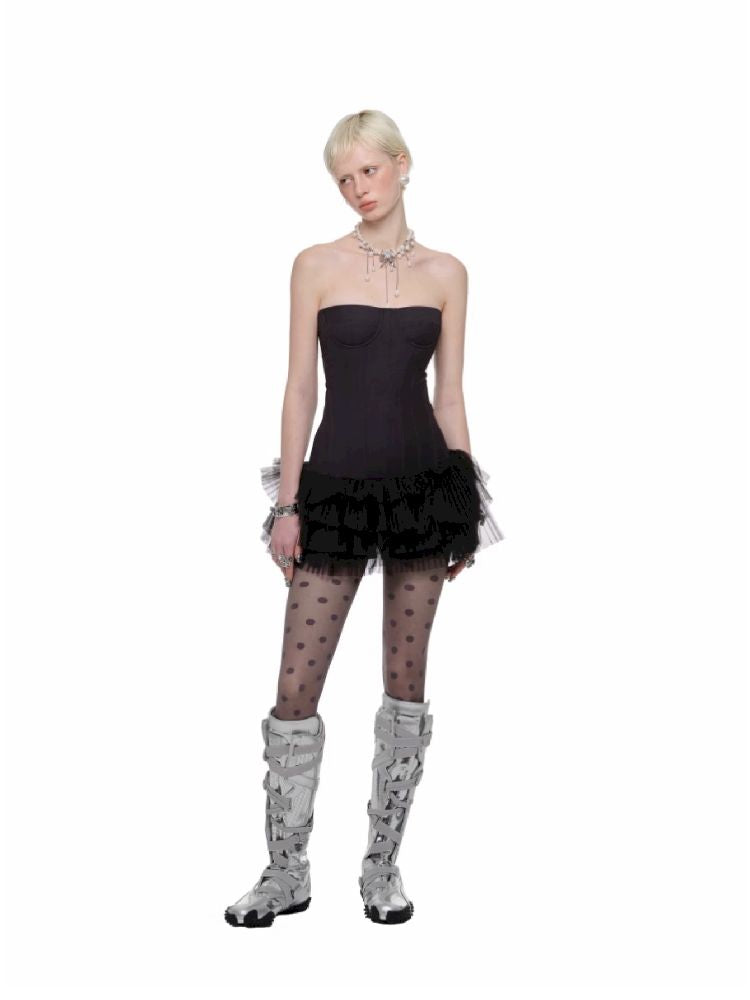 Fishbone Breasted Veil Skirt【s0000011605】