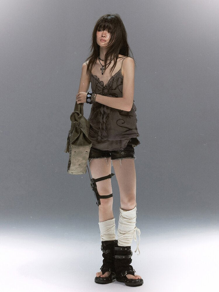 Mottled Bubbles Chain Mesh Suspender【s0000017045】
