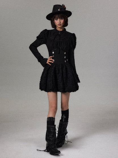 Sleeve Waist Cinching A Line Dress【s0000018489】