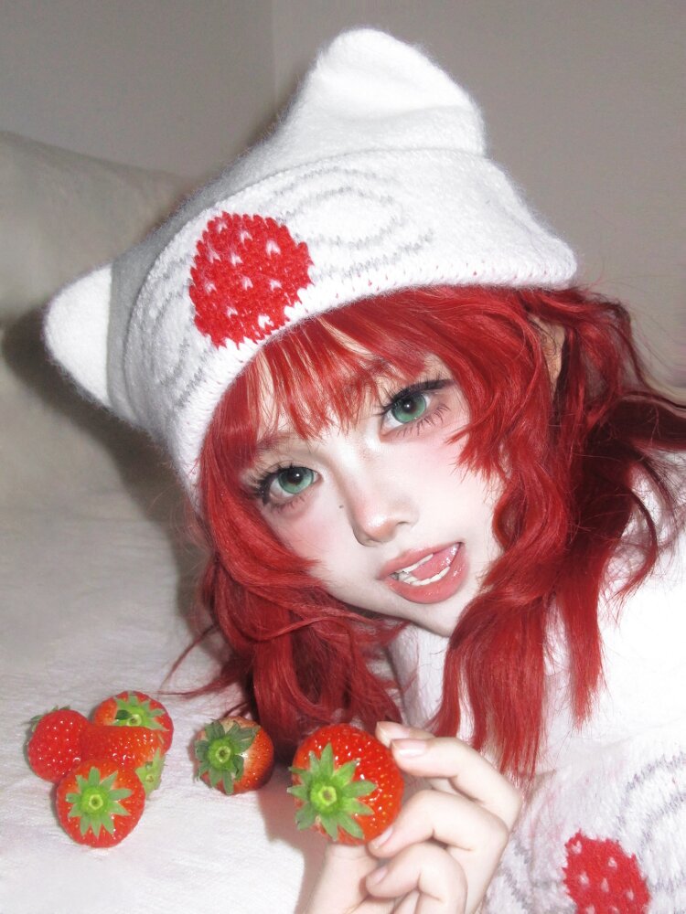 Strawberry Cake Folded Cold Hat【s0000015554】